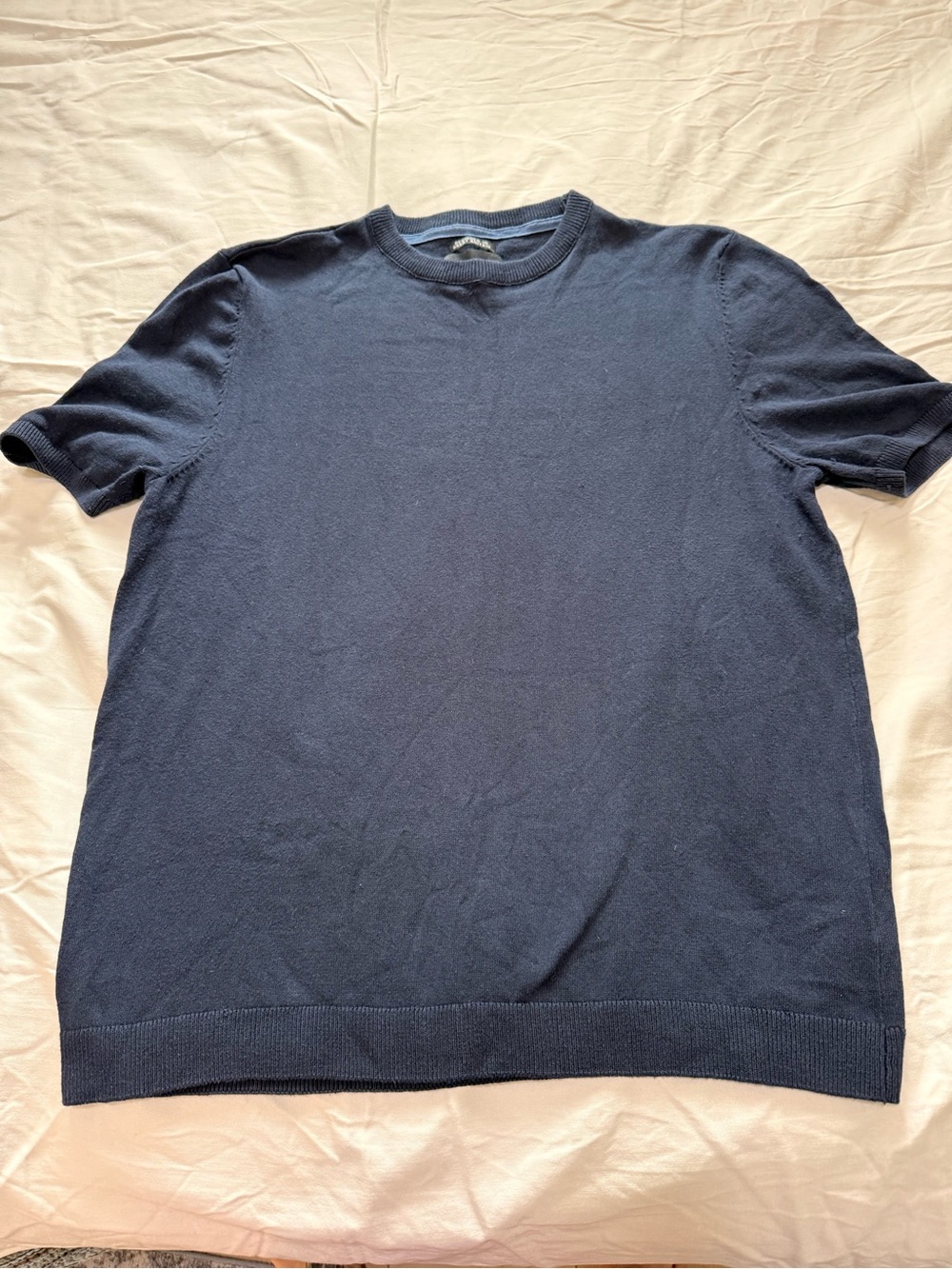 Classic Crewneck Short-Sleeve Sweater - Navy by Threadbare